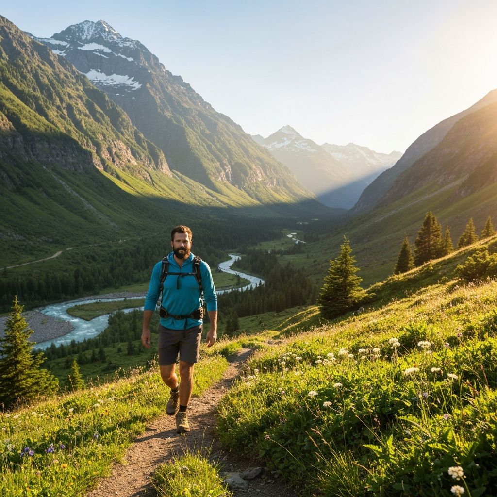Healthy man in nature embodying well-being